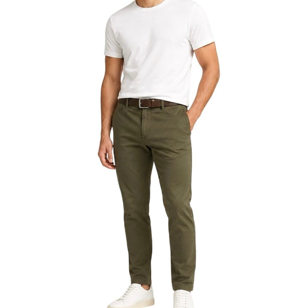 Apt 9 Tech Pants 30x30 Olive Green Slim Fit Straight Leg Performance Chino Men’s